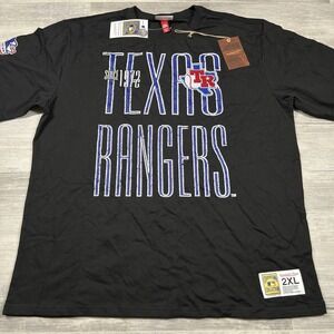 Mitchell & Ness Texas‎ Rangers MLB Men's 2XL Black Shirt Distressed Art NWT